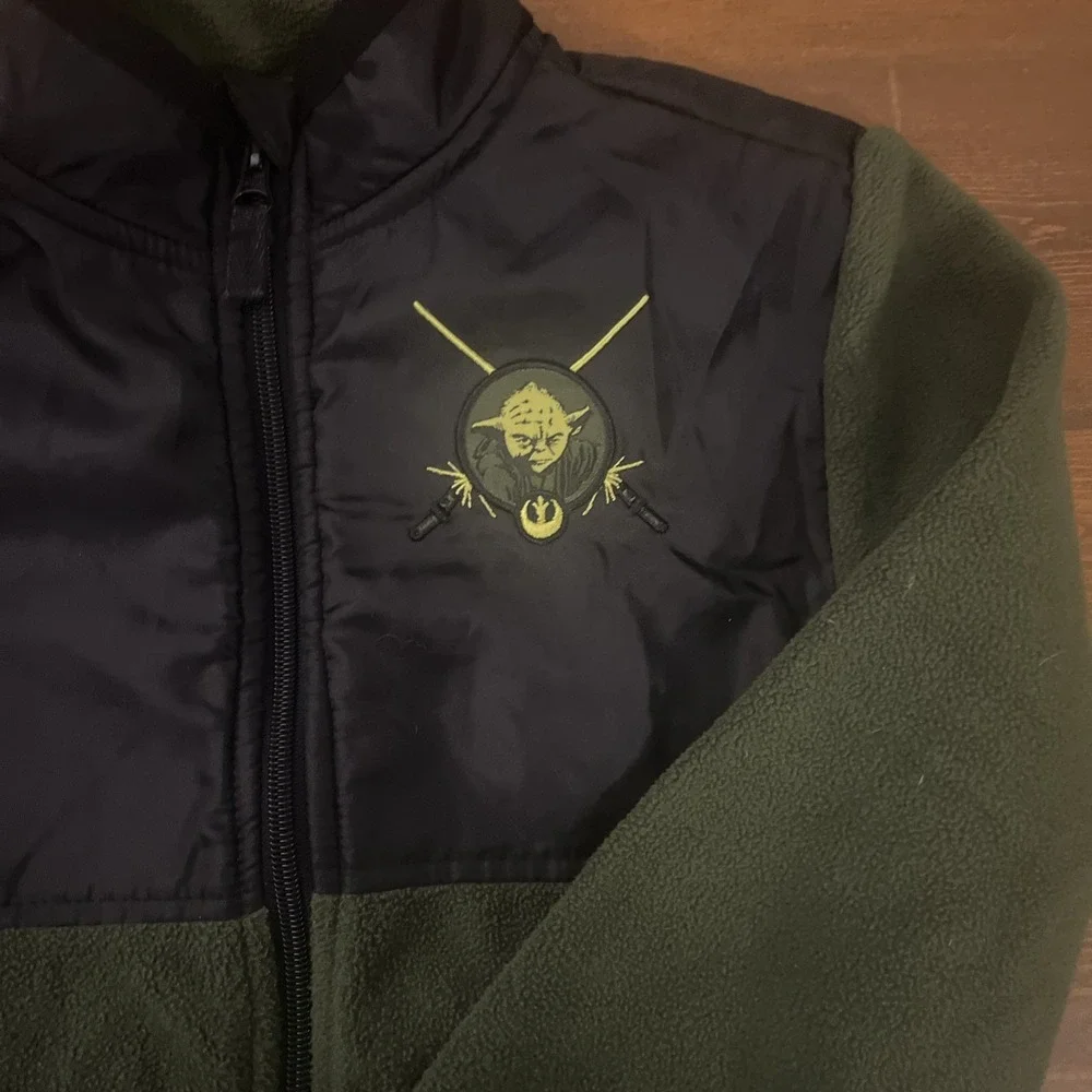 Disney‎ Store Yoda Fleece Jacket Star Wars Green 7/8